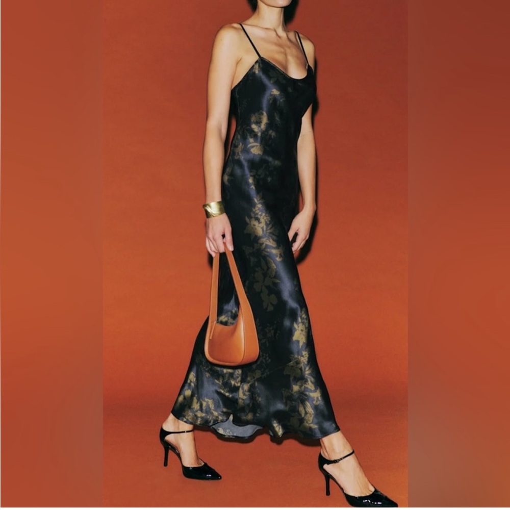 Reformation Parma Silk Dress in Night Garden